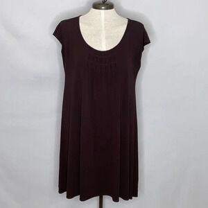 Eileen Fisher 100% Silk Scoop Neck Pullover Dress